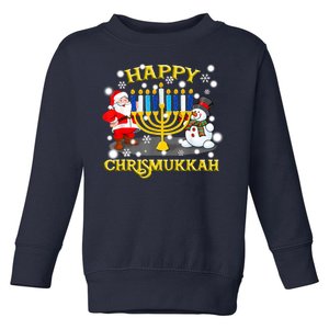 Happy Chrismukkah Funny Hanukkah Christmas Jewish Holiday Toddler Sweatshirt