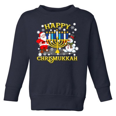 Happy Chrismukkah Funny Hanukkah Christmas Jewish Holiday Toddler Sweatshirt