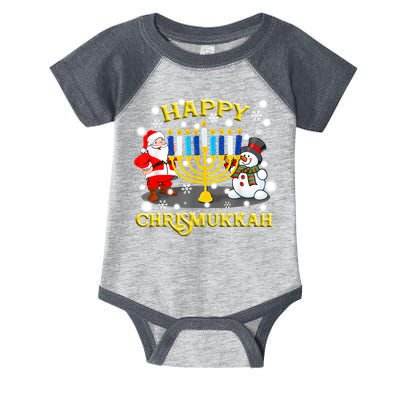 Happy Chrismukkah Funny Hanukkah Christmas Jewish Holiday Infant Baby Jersey Bodysuit