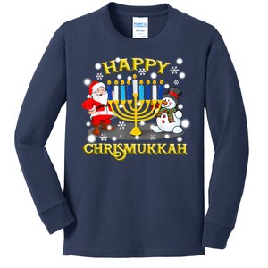 Happy Chrismukkah Funny Hanukkah Christmas Jewish Holiday Kids Long Sleeve Shirt