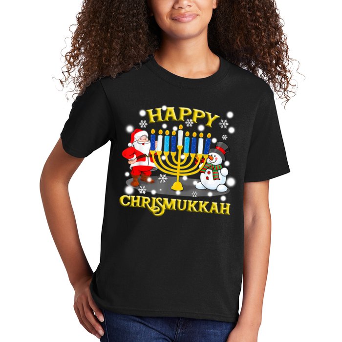 Happy Chrismukkah Funny Hanukkah Christmas Jewish Holiday Kids T-Shirt