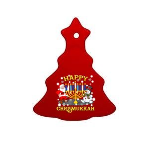 Happy Chrismukkah Funny Hanukkah Christmas Jewish Holiday Ceramic Tree Ornament