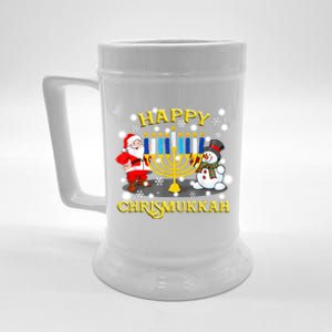 Happy Chrismukkah Funny Hanukkah Christmas Jewish Holiday Beer Stein