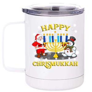 Happy Chrismukkah Funny Hanukkah Christmas Jewish Holiday 12 oz Stainless Steel Tumbler Cup