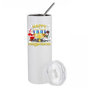 Happy Chrismukkah Funny Hanukkah Christmas Jewish Holiday Stainless Steel Tumbler