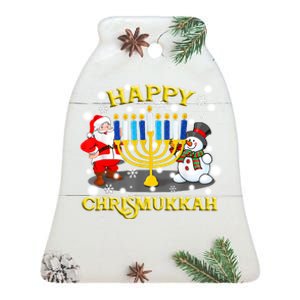 Happy Chrismukkah Funny Hanukkah Christmas Jewish Holiday Ceramic Bell Ornament