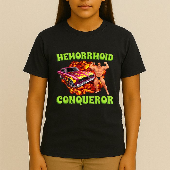 Hemorrhoid Conqueror Funny Meme Weird Offensive Cringe Joke T-Shirt