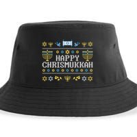 Happy Chrismukkah Funny Hanukkah Christmas Jewish Xmas Sustainable Bucket Hat
