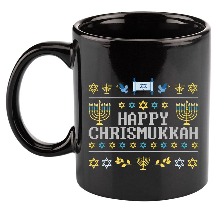 Happy Chrismukkah Funny Hanukkah Christmas Jewish Xmas 11oz C Handle Ceramic Mug