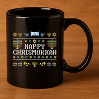 Happy Chrismukkah Funny Hanukkah Christmas Jewish Xmas 11oz C Handle Ceramic Mug