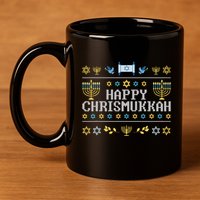 Happy Chrismukkah Funny Hanukkah Christmas Jewish Xmas 11oz C Handle Ceramic Mug
