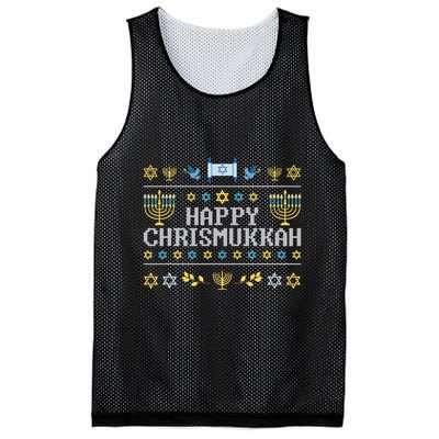 Happy Chrismukkah Funny Hanukkah Christmas Jewish Xmas Mesh Reversible Basketball Jersey Tank