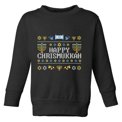 Happy Chrismukkah Funny Hanukkah Christmas Jewish Xmas Toddler Sweatshirt