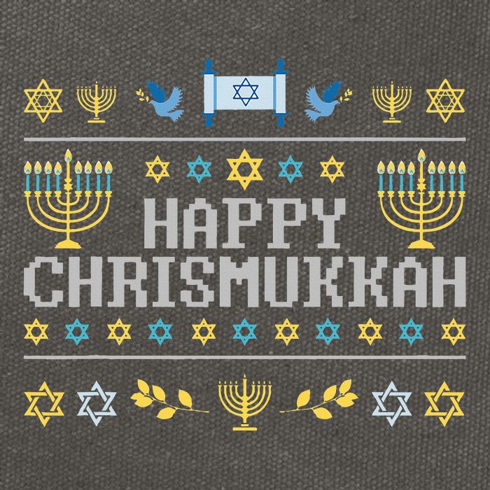 Happy Chrismukkah Funny Hanukkah Christmas Jewish Xmas Cotton Canvas Backpack