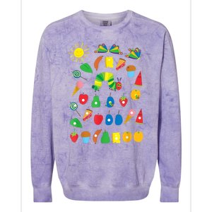 Hungry Caterpillar Fruits Cute Caterpillar Colorblast Crewneck Sweatshirt