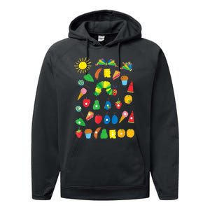 Hungry Caterpillar Fruits Cute Caterpillar Performance Fleece Hoodie