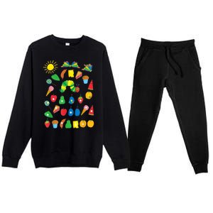 Hungry Caterpillar Fruits Cute Caterpillar Premium Crewneck Sweatsuit Set