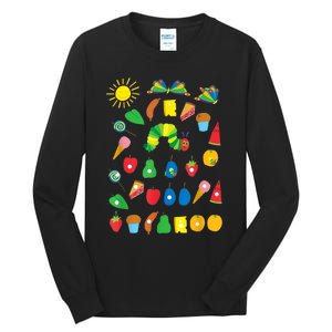 Hungry Caterpillar Fruits Cute Caterpillar Tall Long Sleeve T-Shirt