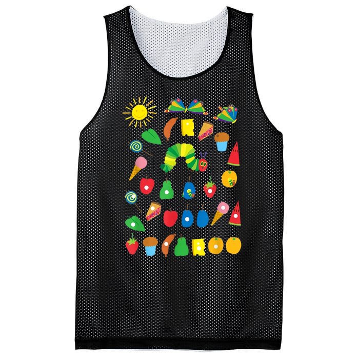 Hungry Caterpillar Fruits Cute Caterpillar Mesh Reversible Basketball Jersey Tank