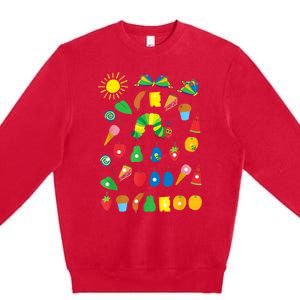 Hungry Caterpillar Fruits Cute Caterpillar Premium Crewneck Sweatshirt