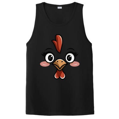 Halloween Chicken Face Cute Hen Themed Gift PosiCharge Competitor Tank