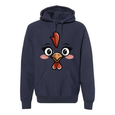 Halloween Chicken Face Cute Hen Themed Gift Premium Hoodie