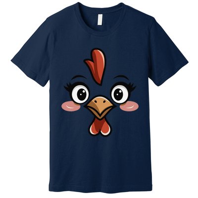 Halloween Chicken Face Cute Hen Themed Gift Premium T-Shirt