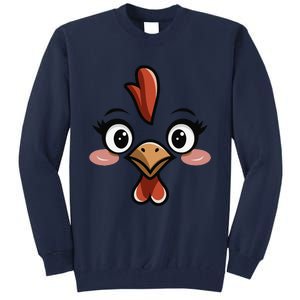 Halloween Chicken Face Cute Hen Themed Gift Tall Sweatshirt