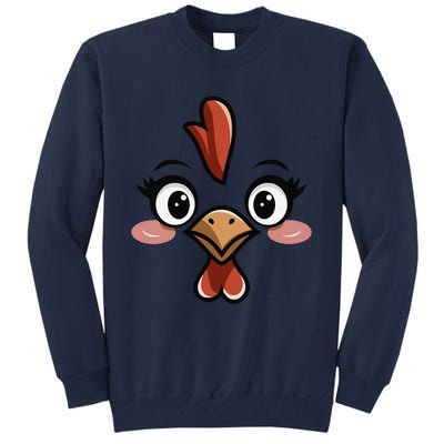 Halloween Chicken Face Cute Hen Themed Gift Tall Sweatshirt