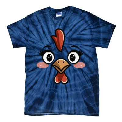 Halloween Chicken Face Cute Hen Themed Gift Tie-Dye T-Shirt