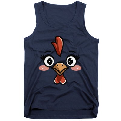 Halloween Chicken Face Cute Hen Themed Gift Tank Top