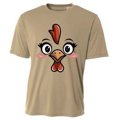 Halloween Chicken Face Cute Hen Themed Gift Cooling Performance Crew T-Shirt