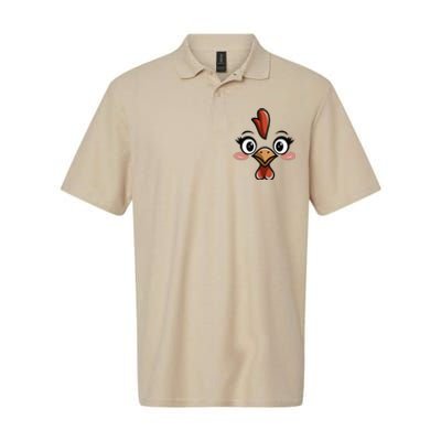 Halloween Chicken Face Cute Hen Themed Gift Softstyle Adult Sport Polo