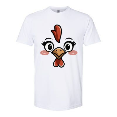 Halloween Chicken Face Cute Hen Themed Gift Softstyle CVC T-Shirt