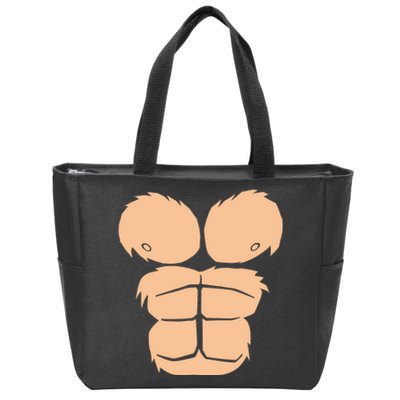 Halloween Costume Funny Monkey Gorilla Chest Suit Halloween Zip Tote Bag