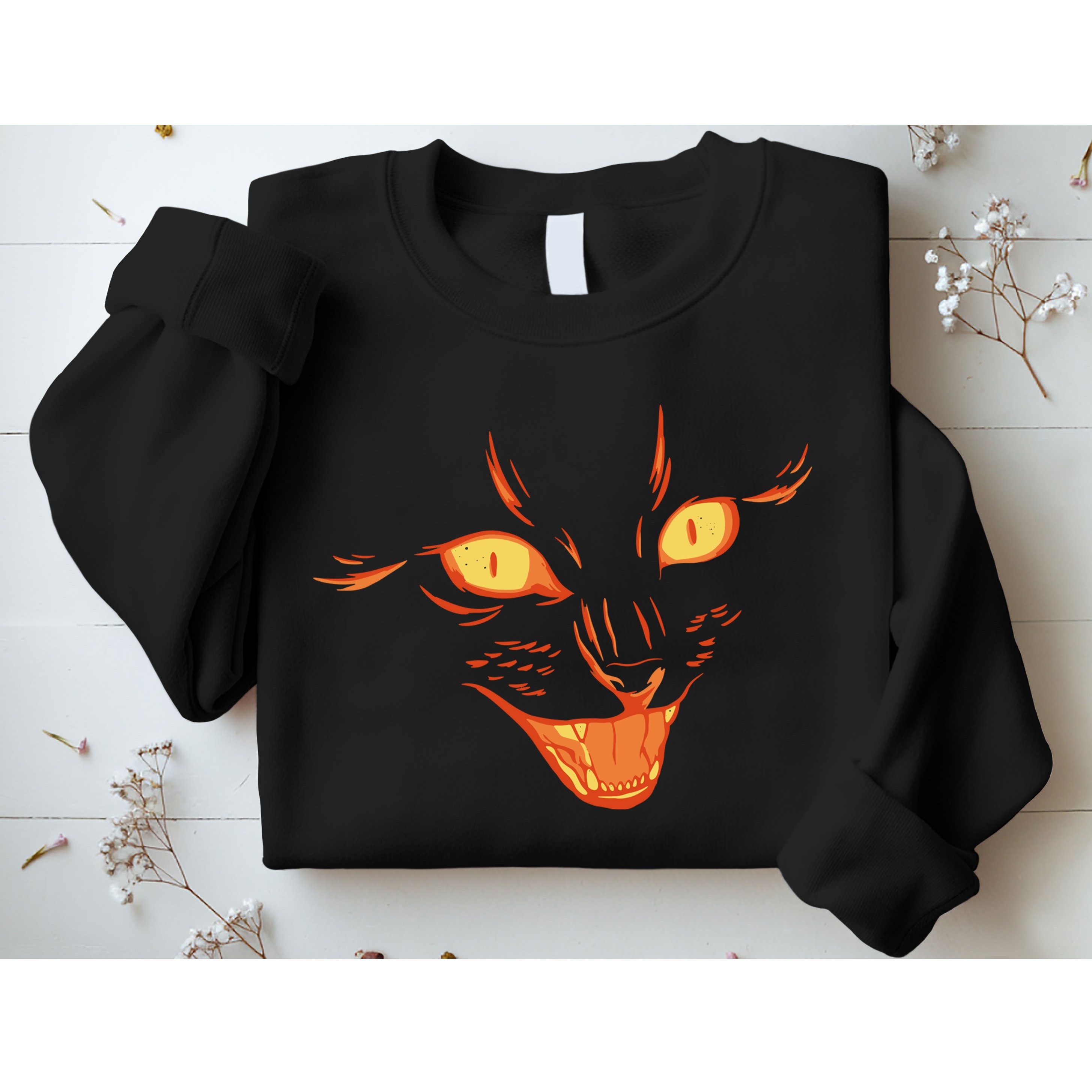 Halloween Cat Face Sweatshirt
