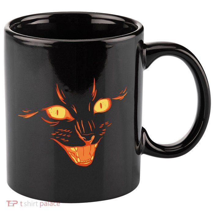 Halloween Cat Face 11oz C Handle Ceramic Mug