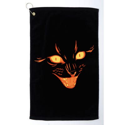 Halloween Cat Face Golf Towel
