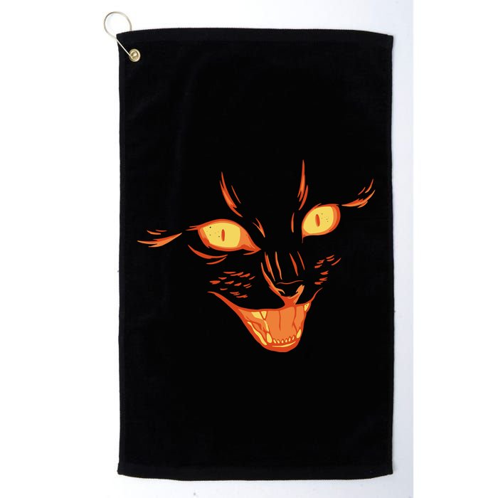 Halloween Cat Face Golf Towel