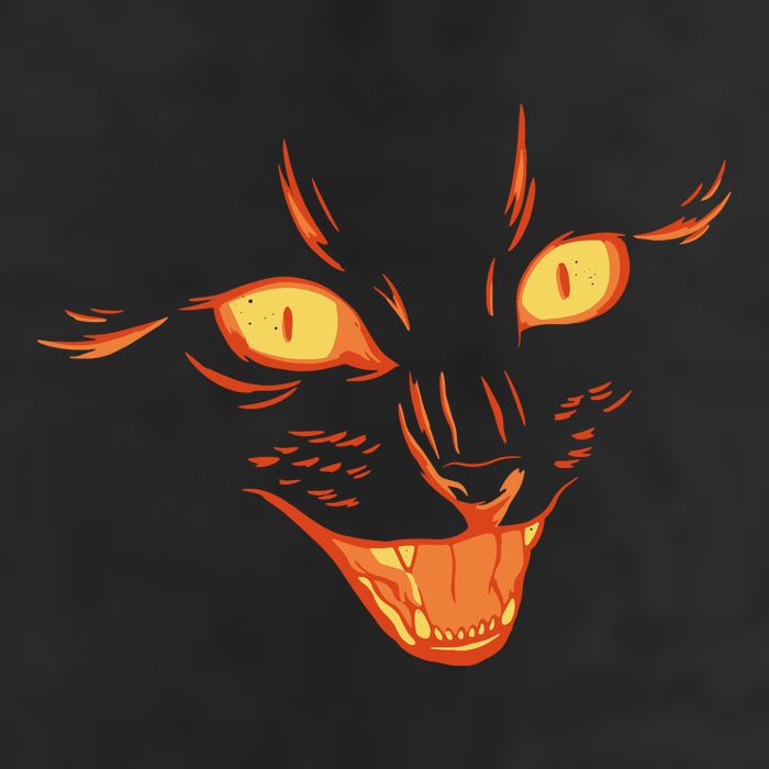 Halloween Cat Face Golf Towel