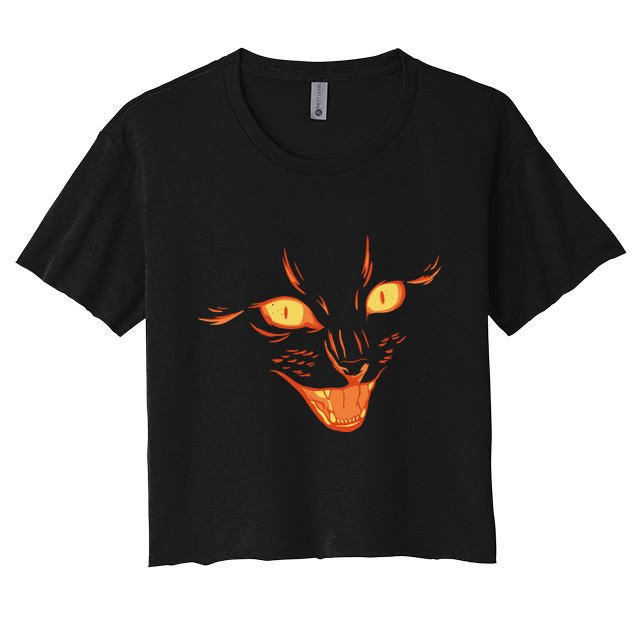 Halloween Cat Face Crop Top