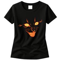 Halloween Cat Face Womens T-Shirt
