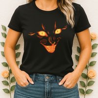 Halloween Cat Face Womens T-Shirt