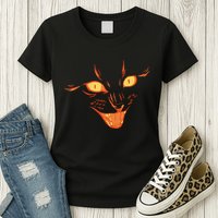 Halloween Cat Face Womens T-Shirt