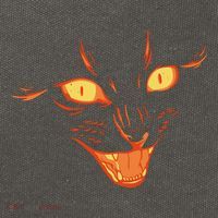 Halloween Cat Face Cotton Canvas Backpack