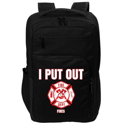 Halloween Costume Funny Firefighter I Put Out Fires Firemen Impact Tech Backpack