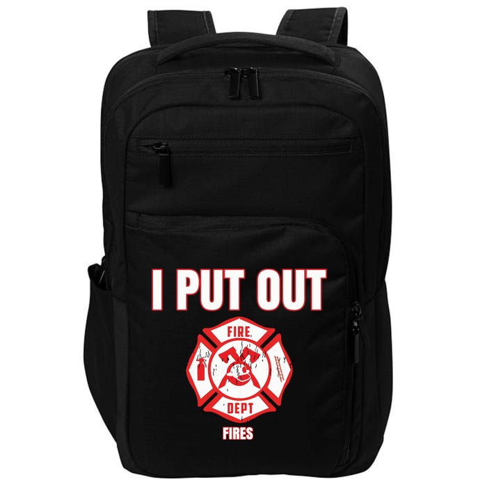 Halloween Costume Funny Firefighter I Put Out Fires Firemen Impact Tech Backpack