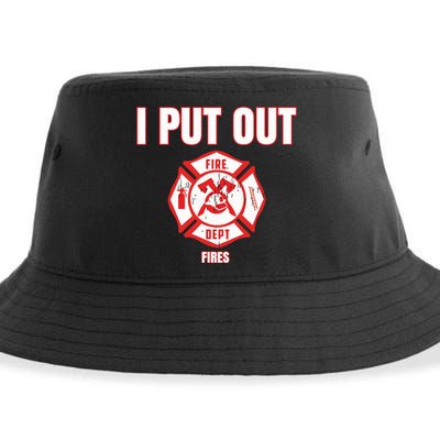 Halloween Costume Funny Firefighter I Put Out Fires Firemen Sustainable Bucket Hat