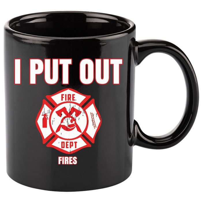 Halloween Costume Funny Firefighter I Put Out Fires Firemen 11oz C Handle Ceramic Mug