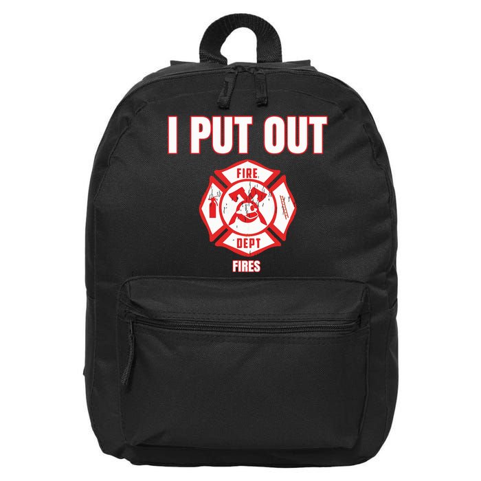 Halloween Costume Funny Firefighter I Put Out Fires Firemen 16 in Basic Backpack